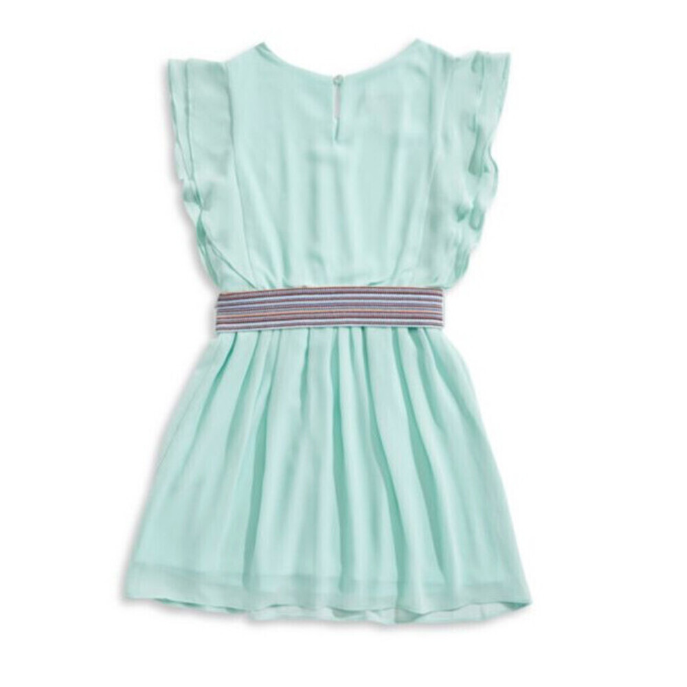 Ally B Girl's Belted Flutter Sleeve Dress In Mint Green Size 12 $60